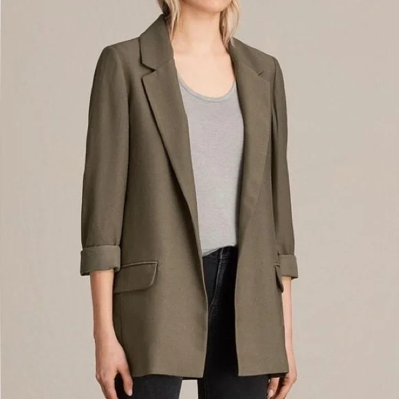 ALEIDA LIGHTWEIGHT TRI BLAZER Khaki Green size 8 - Picture 1 of 9